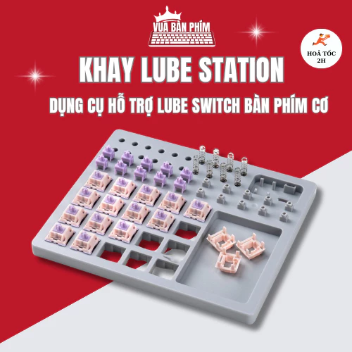 Bàn lube station tích hợp opener switch chất liệu nhựa ABS 20 slot dùng để hỗ trợ lube switch bàn phím cơ