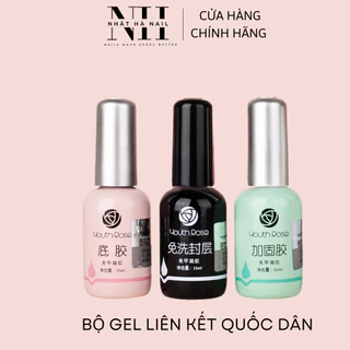 Base top hoa hồng Youth Rose chính hãng - gel liên kết, top phủ bóng, cứng móng chuyên dụng cho dân làm móng