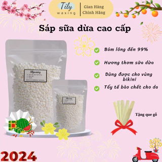 Sáp Wax Lông Sữa Dừa Siêu Bám Lông Cao Cấp , Chuyên Dùng Wax Bikini, Nách, Tay , Chân  Tặng Kèm Que TILYWAXING