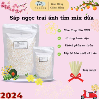 Sáp Wax Lông Sữa Dừa Mix Nhũ Ánh Tím Siêu Bám Lông, Chuyên Wax Bikini Nách Tay Chân Tặng Que