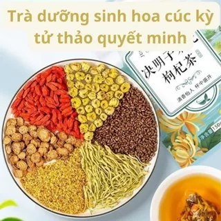 Trà hoa cúc kỳ tử kim ngân ngưu bàng 8 vị kết hợp trà thanh nhiệt an thần giảm căng thẳng