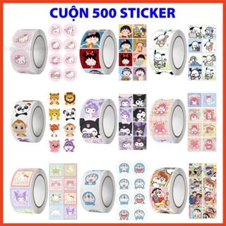 Sticker 1k - 100 miếng dán hoạt hình ngộ nghĩnh tem dán sticker