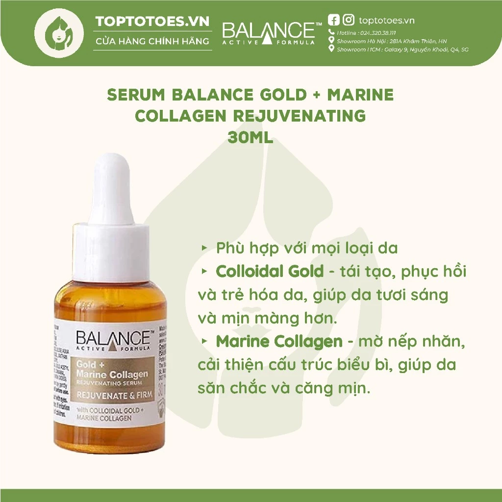 Tinh chất Balance Gold + Marine Collagen Rejuvenating trẻ hóa và tái tạo da 30ml