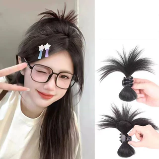 🧚🏻Ganten🧚🏻 Tóc Giả Nửa Đầu Quả Cầu Lông Gà Phong Cách Ju Jingyi