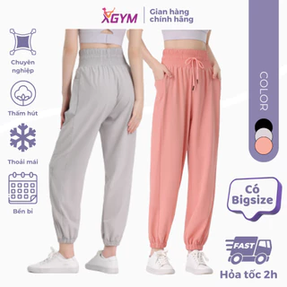 Quần jogger dài lưng cao chơi thể thao nữ thích hợp tập gym, yoga, chạy bộ, đạp xe XGYM có big size X9051