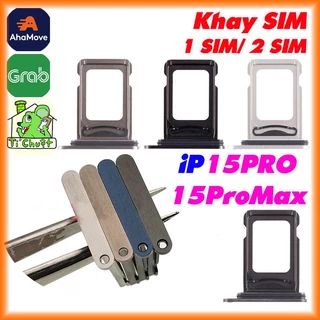 Khay Đựng Sim Thay Thế cho iPhone 15Pro 15ProMax có Ron Chống Nước & Lẫy Giữ Sim