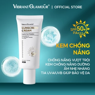 VIBRANT GLAMOR Kem chống nắng làm trắng và dưỡng ẩm thích hợp cho da nhạy cảm Bảo vệ khỏi tia UVA/UVB SPF50+ PA++++ 50g