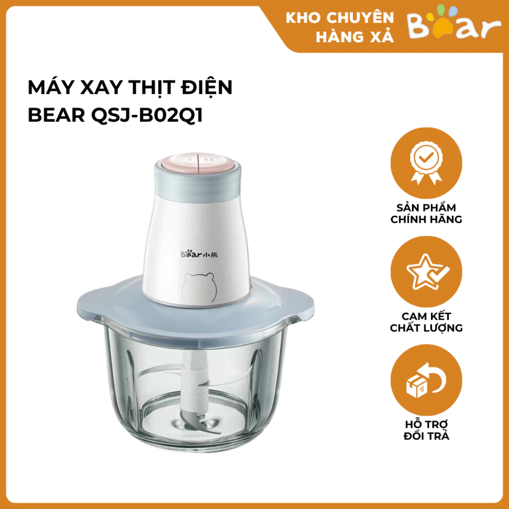 Máy Xay Thịt Mini Dùng Điện Đa Năng QSJ-B02Q1 Sắc Bén Cối Xay Thuỷ Tinh Chịu Lực Tốt Hạn Chế Bám Bẩn Dung Tích 2L