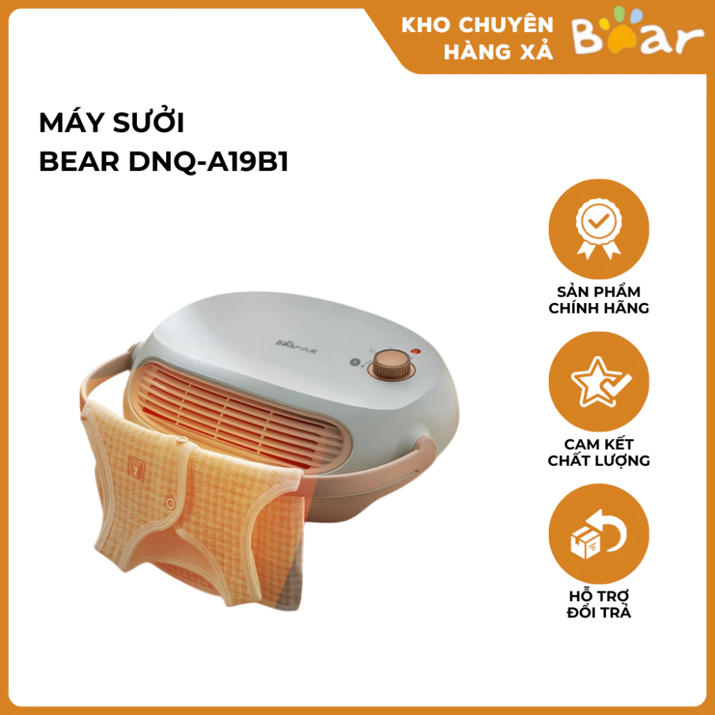 Máy Sưởi Gốm Bear DNQ-A19B1 Treo Nhà Tắm, Treo Tường Hoặc Để Bàn Đa Năng An Toàn Tiết Kiệm Điện Không Gây Khô Da