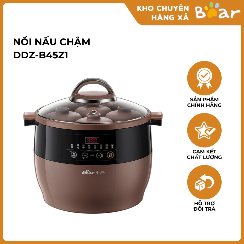 Nồi Nấu Chậm Little Bear DDZ-B45Z1 Với Dung Tích 4,5L Tiện Lợi Đa Công Năng Và Dễ Dàng Khi Sử Dụng