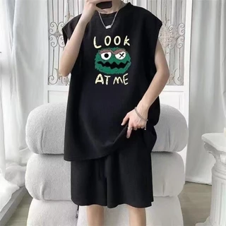 Set Bộ Thể Thao Tank Top Hình Ngộ Nghĩnh LOOK AT ME Phong Cách Thời Trang Cá Tính Chất Liệu Vải Khô Mềm Thoáng Khí