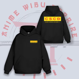 Áo Hoodie Oversize Tay Lỡ CSCĐ Mẫu Cuộc Sống Cô Đơn FORM RỘNG CHẤT ĐẸP