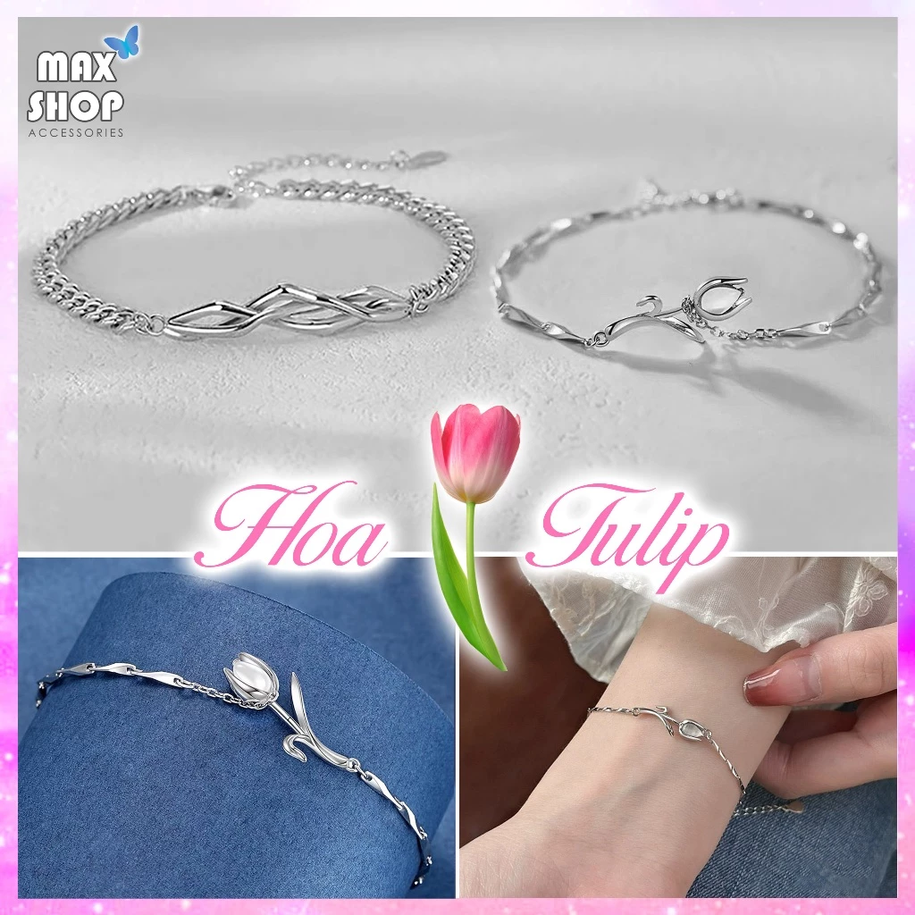 Vòng tay đôi nam nữ HOA TULIP 🌷 [MẪU MỚI HOT TREND] 🌷 couple ý nghĩa dành cho cặp đôi