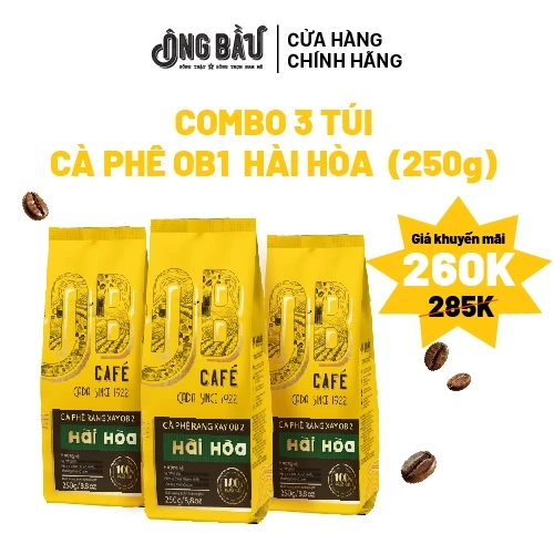 COMBO 3 TÚI - CÀ PHÊ OB2 HÀI HÒA (250G)