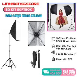 [Hỏa Tốc TPHCM] Bộ kit đèn studio kèm softbox 50x70 có chân đèn, hỗ trợ hắt sáng chụp ảnh sản phẩm