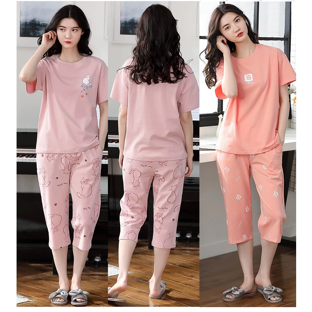 Bộ ngủ cute ngố/lửng họa tiết dễ thương MS7920 💖💖 Bộ mặc ở nhà xinh xắn  💖💖 Bộ ngủ nữ