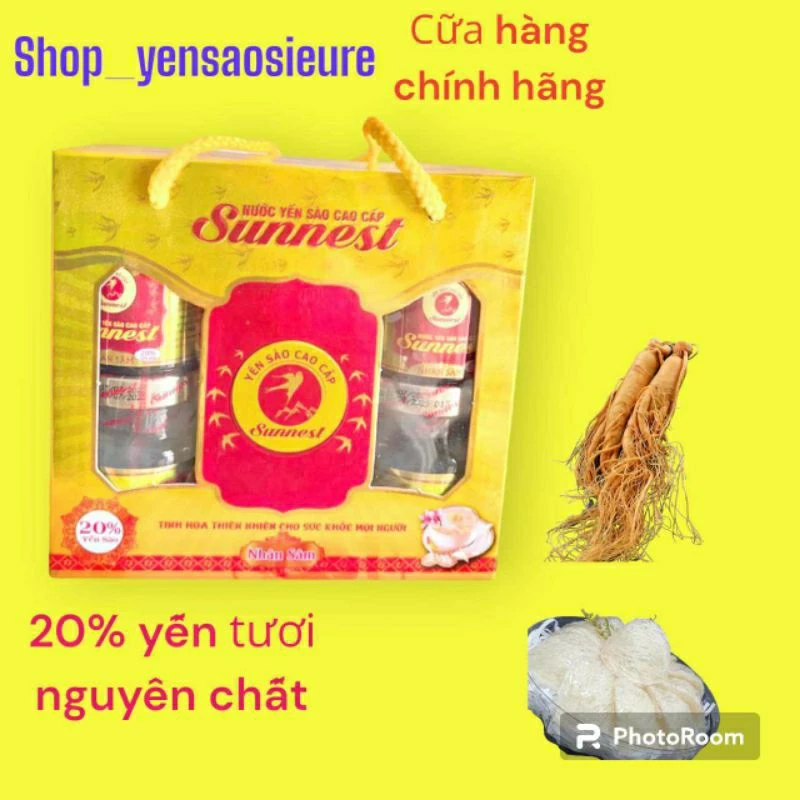 Lốc 6 hủ yến sào cao cấp Sunnest nhân sâm 20% yến tươi