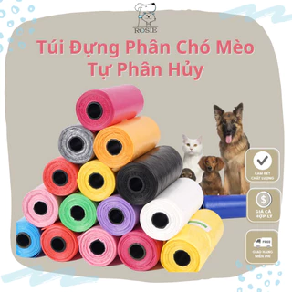 Túi Nylon Mini Đựng Phân Chó Mèo Túi hốt phân cho thú cưng tự hủy sinh học 15 túi/1cuộn nhà Rosie