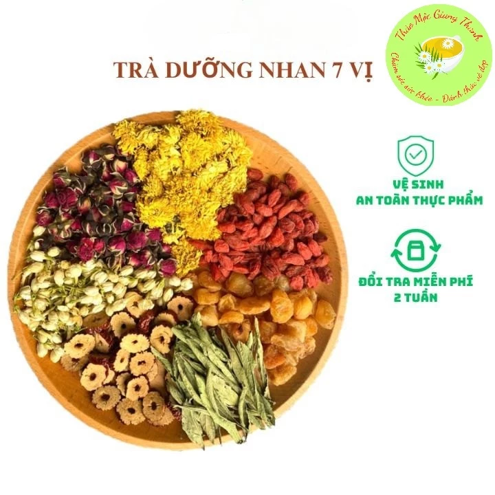 Combo 30 gói Trà Dưỡng Nhan 7 Vị ( Hoa Cúc,Nụ Hoa Hồng; Long Nhãn; Kỷ Tử,Táo Đỏ, Cỏ ngọt, Hoa nhài)