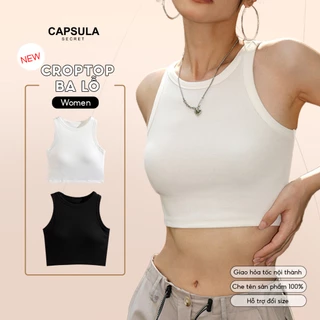 Áo croptop nữ, Áo ba lỗ nữ croptop không dây sát nách gân tăm co giãn tốt ôm body siêu tôn dáng