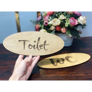 Bảng WC - Bảng toilet gỗ decor dán tường trang trí cửa nhà vệ sinh nam nữ