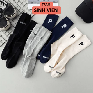 Tất vớ nam nữ chữ P và Thumbs cổ cao chất vải dày dặn, phong cách Hàn Quốc - Trạm Sinh Viên.