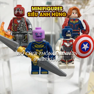 Đồ chơi lắp ráp Minifigure, Siêu Anh Hùng Marvel, Minifigure Super Hero Mô Hình Lắp Ráp DC Captain Thanos Thor