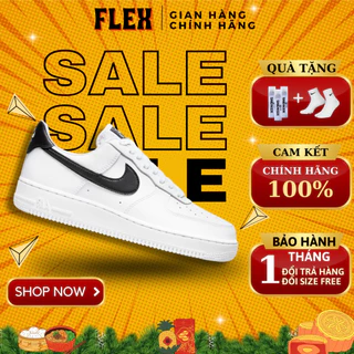 Giày Air Force 1  Low White Black chính hãng cổ thấp cho nam nữ, af1 black white real fullbox FLEX SHOP