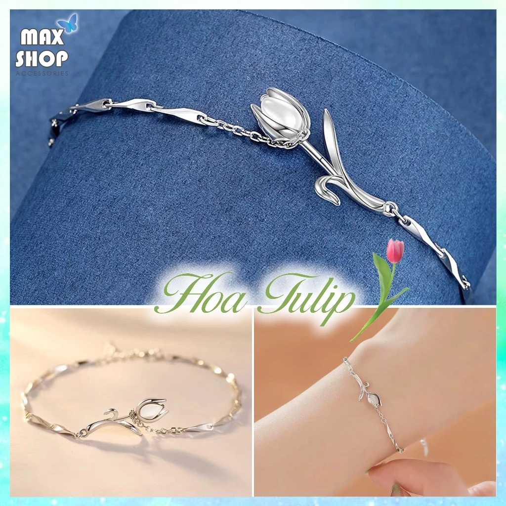 Vòng Tay Nữ HOA TULIP 🌷 [MẪU MỚI HOT TREND] 🌷Lắc Tay Nữ kiểu dáng xinh xắn, nữ tính