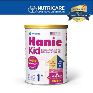 Sữa bột Nutricare Hanie kid 1+ cho trẻ biếng ăn và thấp còi 850gam