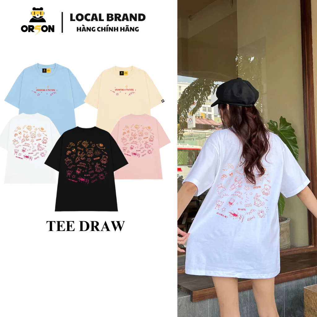Áo thun Local Brand Orson Studio - Tee DRAW Áo Form Rộng Tay Lỡ Nam Nữ + (QUÀ TẶNG) Top Cotton