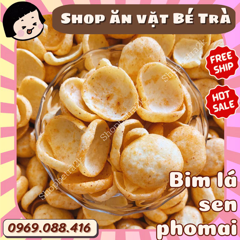 (Tặng kèm 1 gói nem phên) Bim snack lá sen phô mai cay nhẹ, đồ ăn vặt |gói 250gr|