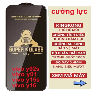 Kính cường lực vivo Y01 / Y02S / y15s / vivo y16 (ô 52) super kingkong full màn / miếng dán