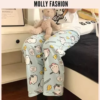 QUẦN DÀI PRETTY DOG Unisex DƯỚI 62kg ❤️ Quần dài thun lạnh hoạt hình mặc nhà nam nữ form rộng Freesize Molly Fashion