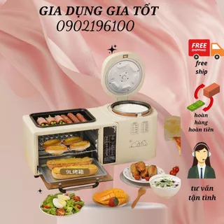 Nồi cơm lò nướng chảo chiên  3in1, lò nướng điện đa năng chiên,quay,nướng