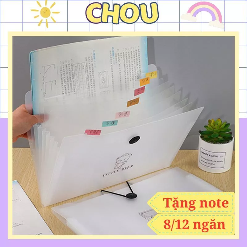 Túi đựng tài liệu A4 CHOU, tệp đựng tài liệu kẹp file túi đựng tài liệu 8 12 ngăn phụ kiện văn phòng phẩm C118