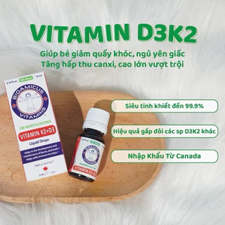 Bioamicus Vitamin K2+D3 - Giúp Bé chống còi xương, Hấp Thu Canxi