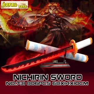 Đồ Chơi Lắp Ráp Kiểu LEGO Mô Hình Kiếm Katana Của Viêm Trụ Rengoku Kyoujurou Trong Kimetsu No Yaiba 731 Với 806+ PCS