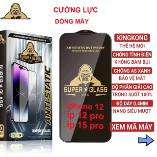 Kính cường lực iphone 12 / 12 pro (ô 2) / ip 15 pro (ô 9,1) super kingkong full màn / miếng dán