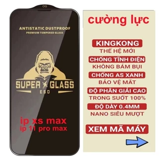 Kính cường lực iphone xs max / ip 11 pro max (ô 16) super kingkong full màn / miếng dán
