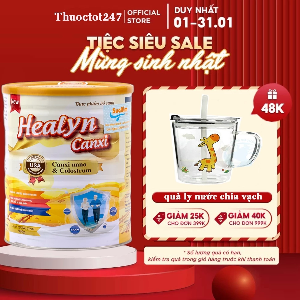 Sữa Canxi Hữu cơ Healyn Canxi -Hộp 900g