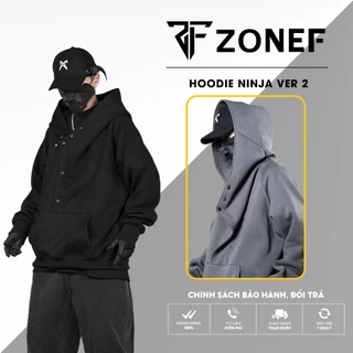 Áo hoodie ninja cao cổ Ver 2 By Zonef - Form rộng phối cúc COOL NGẦU, Mã HNJ