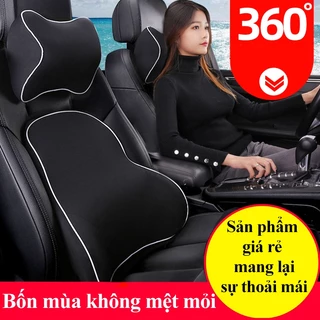 Gối tựa lưng và đầu xe ô tô ININ Đệm đỡ cổ xe ô tô Bộ đệm cổ lưng xe ô tô  Gối tựa lưng ô tô cao cấp Đệm lưng ghế ô tô