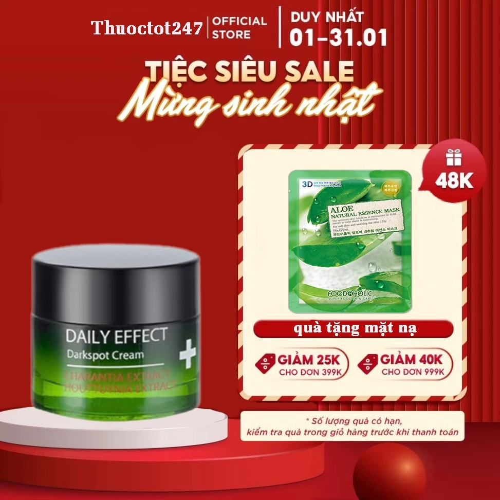 [CHÍNH HÃNG] Kem mờ thâm Chiết Xuất Khổ Qua Rừng và Rau Diếp Cá Daily Effect 10gr