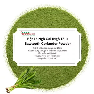 Bột Lá Ngò Gai - Bột Lá Mùi Tàu Nguyên Chất Túi 1Kg( Sawtooth Coriander Powder) Việt Hiệp