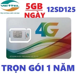 SIM 4G VIETTEL Trọn Gói Miễn Phí 1 Năm 12ST60N 12V90B 12MXH100 12SD125 Không Phải Nạp Tiền Free Data Tỷ Phút Gọi