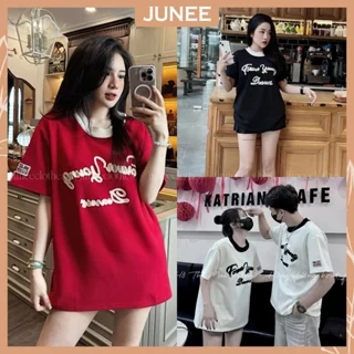 Áo Phông Nữ Forever Young Hình Thêu Nổi Phối Viền Cổ Chất Cotton L1 Áo Thun Nữ Ngắn Tay 3 Màu Dáng Freesize B401132