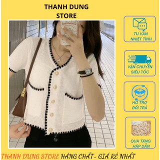 Áo Len Viền Cúc Đồng 2 Túi Vintag, Hàng Chuẩn Quảng Châu, Full 2 Màu, Freesize Dưới 55 Kg