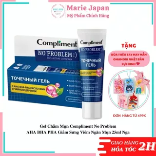 Gel Chấm Mụn Compliment No Problem AHA BHA PHA Giảm Sưng Viêm Ngăn Mụn 25ml Nga