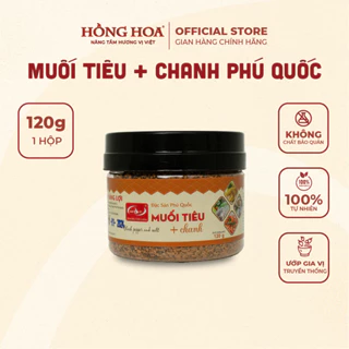 Muối Tiêu + Chanh Phú Quốc Hủ Tròn 120g, Đặc Sản Phú Quốc Hồng Hoa